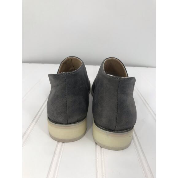 Journee Collection Gray Open Toe D'Orsay Stacked Heel Slip On Shoe Size 7 - Picture 8 of 9